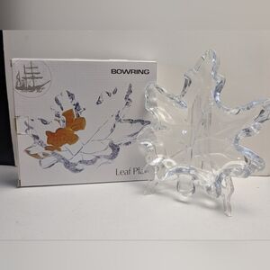 Bowring Maple Leaf Glass Plate Trinket Bowl Candle holder